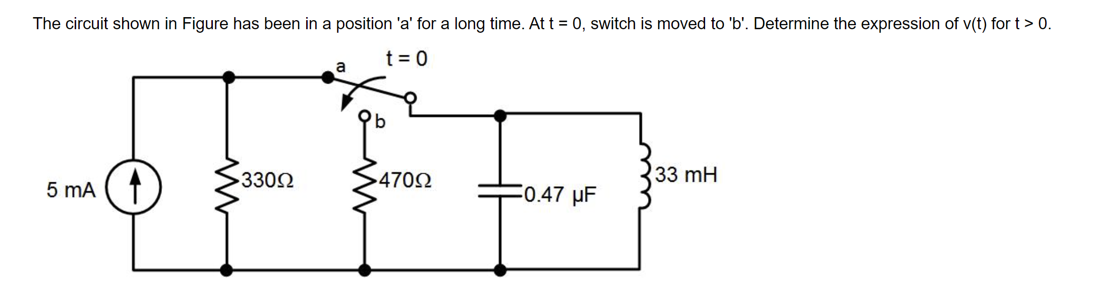 Solved The circuit shown in Figure has been in a position | Chegg.com