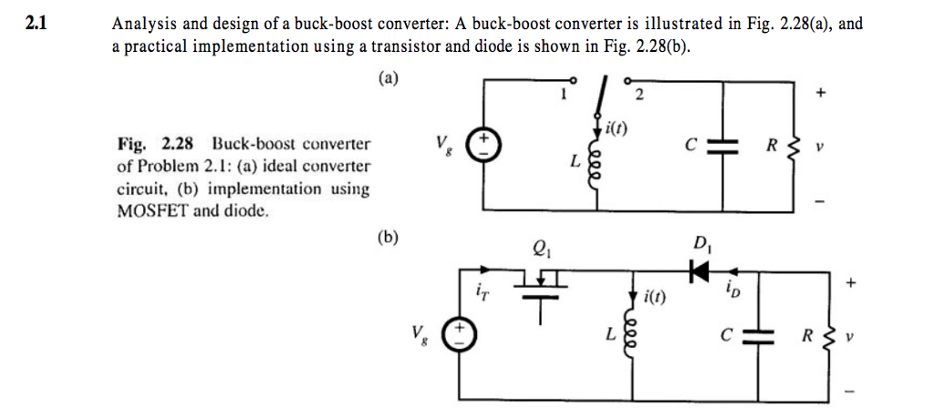 Solved Analysis And Design Of A Buck-boost Converter: A | Chegg.com