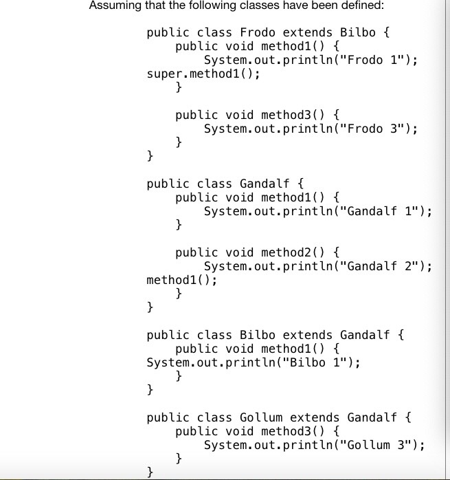 Solved Assuming that the following classes have been | Chegg.com