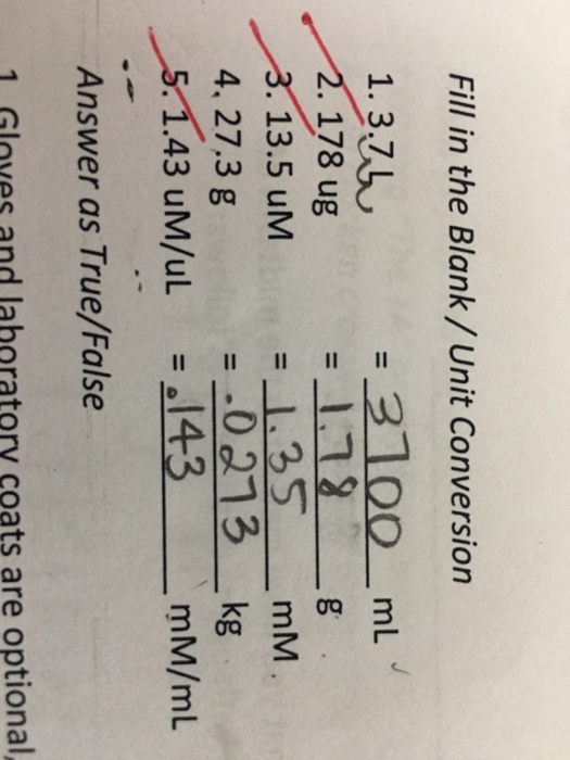 Solved Fill in the Blank/Unit Conversion 3.7 L = ____ mL | Chegg.com