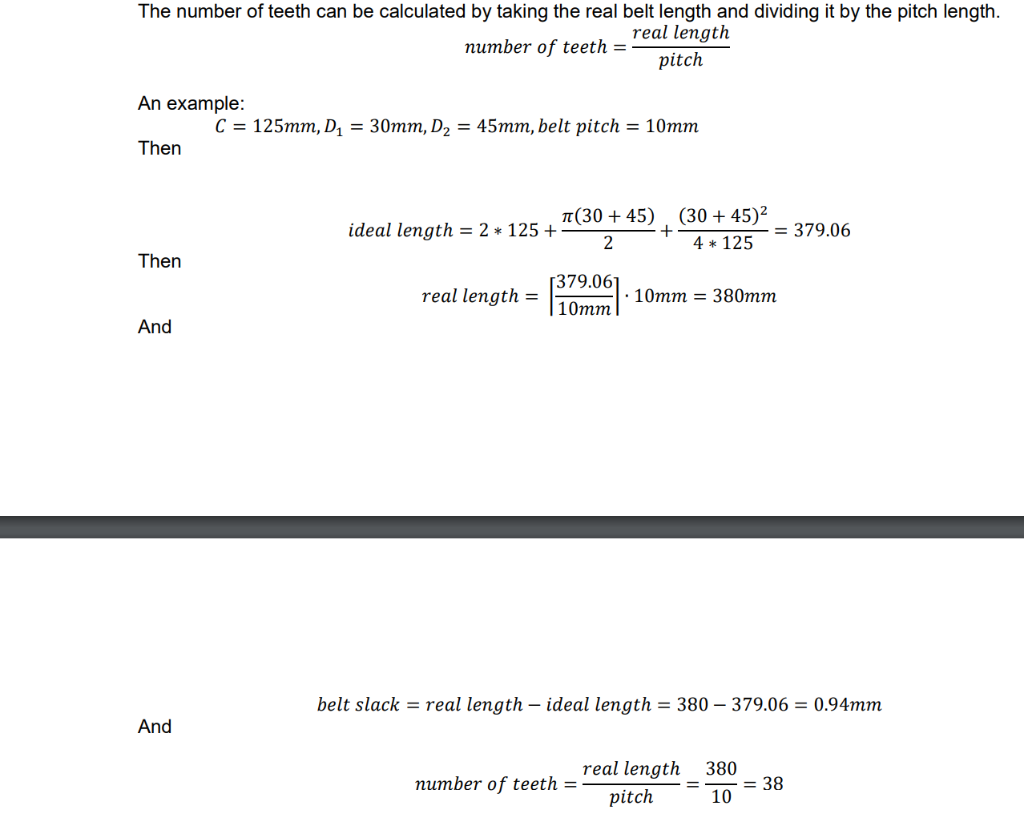 TASK 2. PRINTING AND CALCULATING BELT LENGTH PROBLEM