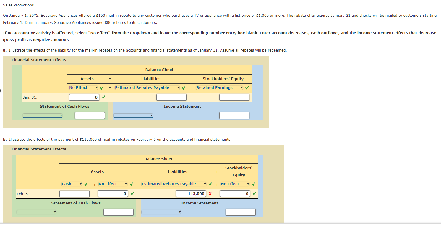 Solved February 1. During January, Seagrave Appliances