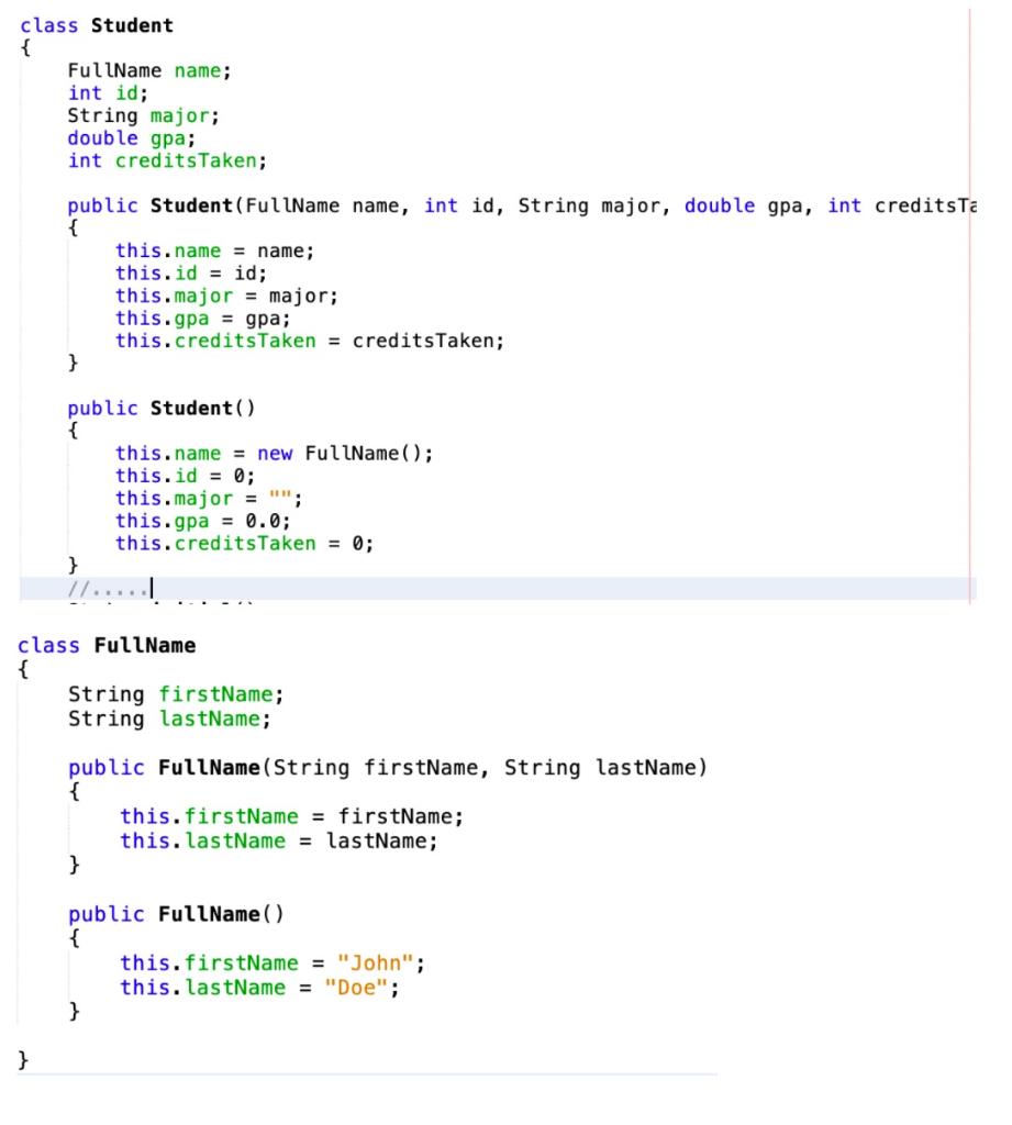 Solved In Java, please. Considering the two classes below, | Chegg.com