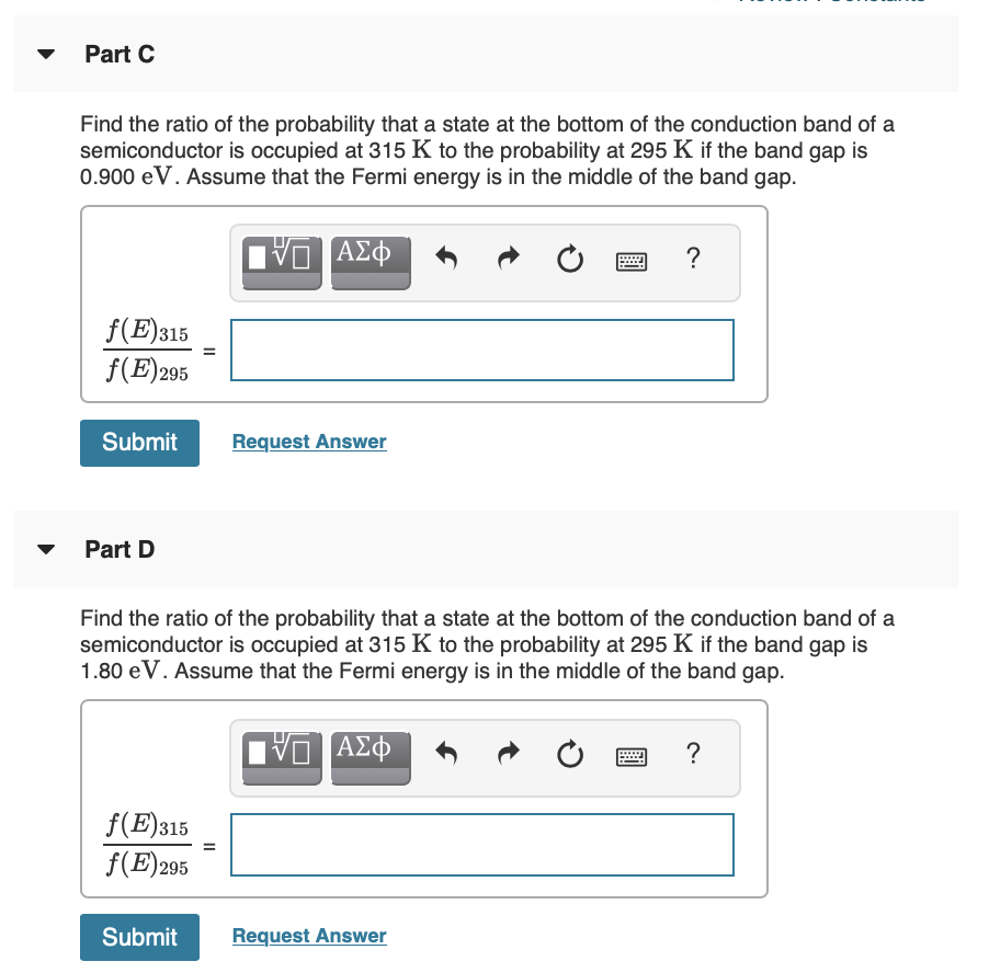 Solved Part C Find the ratio of the probability that a state | Chegg.com