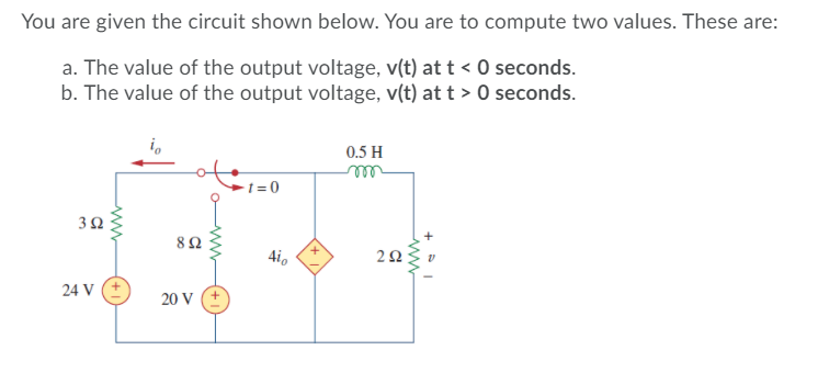 Solved You are given the circuit shown below. You are to | Chegg.com
