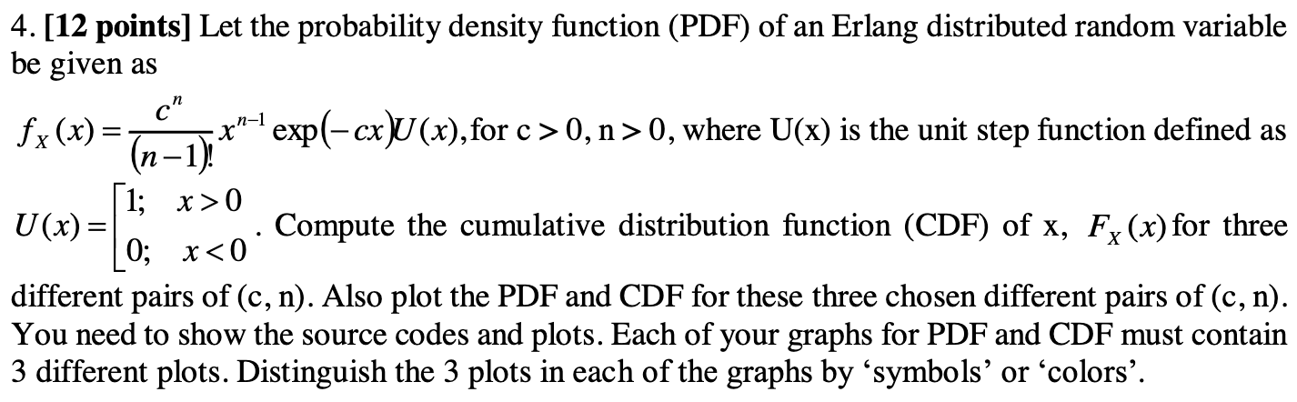 4. [12 points] Let the probability density function | Chegg.com