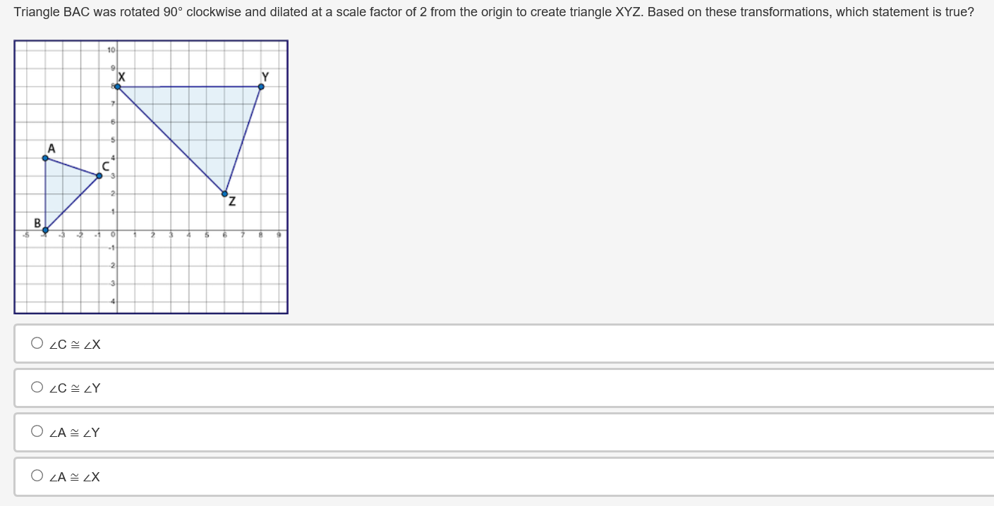 Triangle Bac Was Rotated 90 Clockwise And Dilated At Chegg 