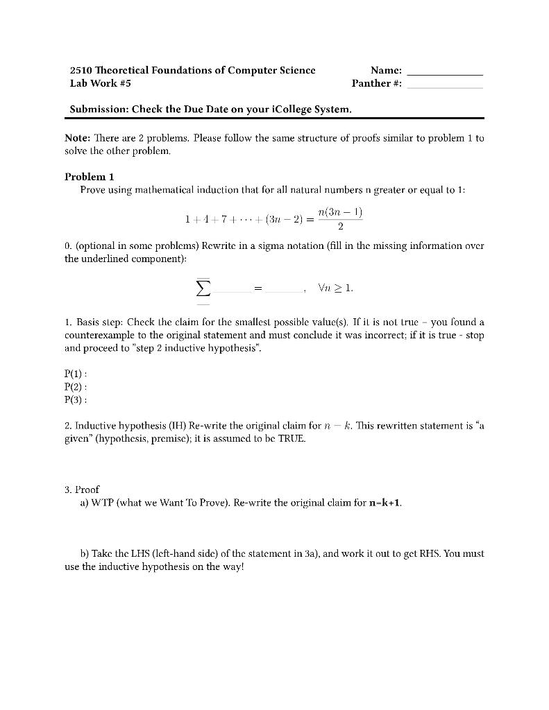 Solved 2510 Theoretical Foundations of Computer Science | Chegg.com