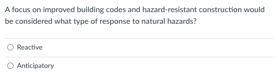 Solved A focus on improved building codes and | Chegg.com