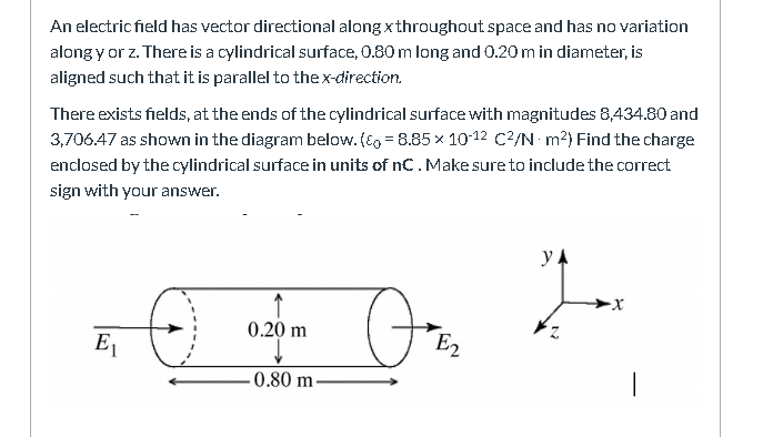 Solved An electric field has vector directional along x | Chegg.com