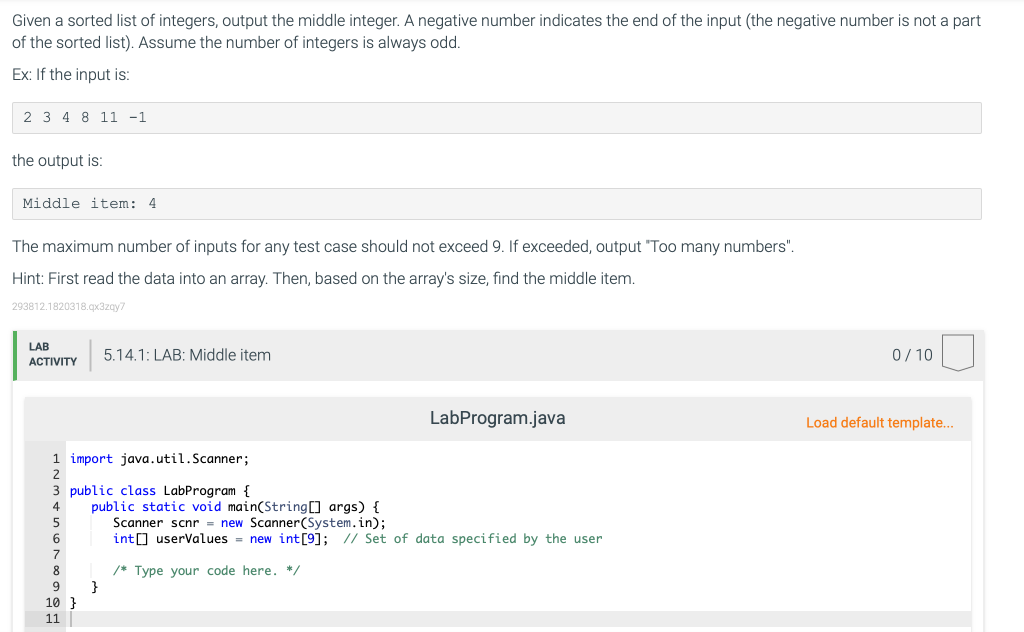 solved-given-a-sorted-list-of-integers-output-the-middle-chegg