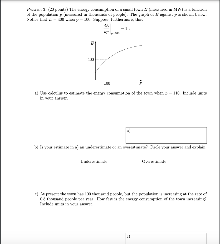 Solved Problem 3. (20 points) The energy consumption of a | Chegg.com