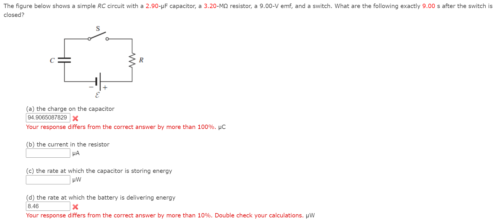 Solved The figure below shows a simple RC circuit with a | Chegg.com