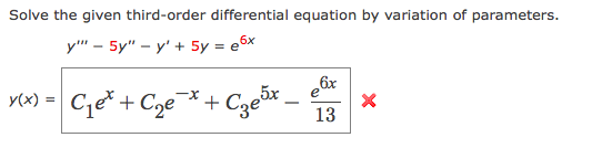 Solved Solve the given third-order differential equation by | Chegg.com