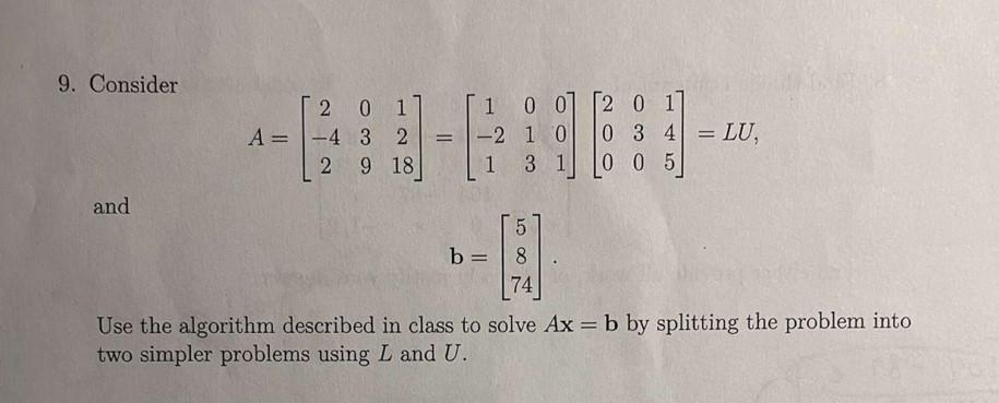 Solved 9. Consider | Chegg.com