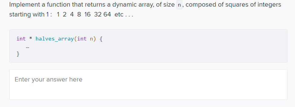 Solved Implement a function that returns a dynamic array, of | Chegg.com