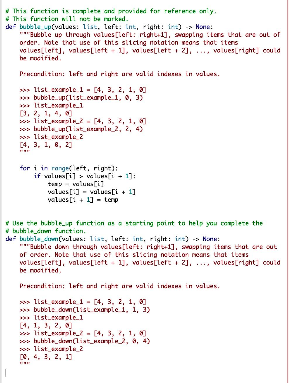Solved # This function is complete and provided for | Chegg.com