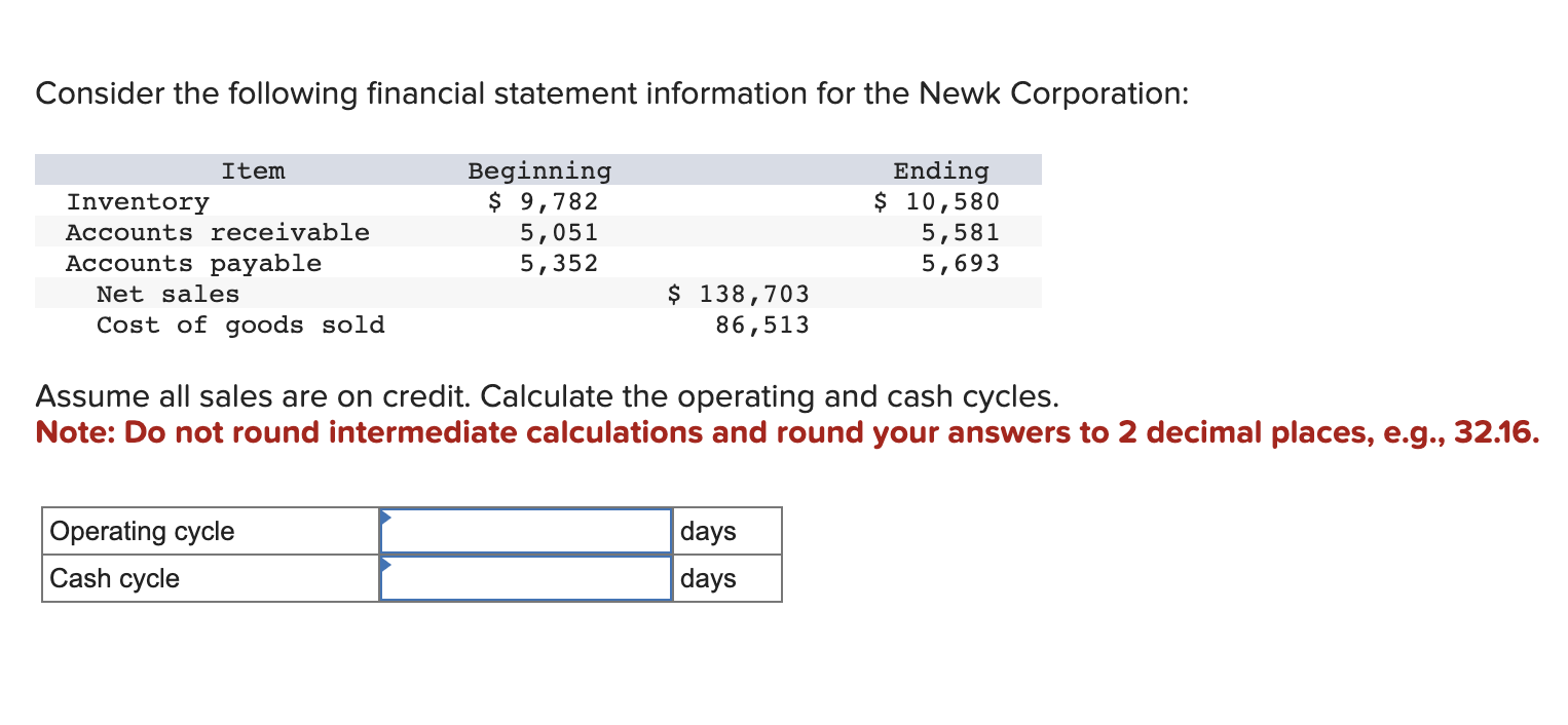 Solved Consider The Following Financial Statement 