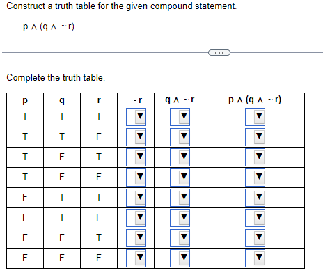 Solved Construct a truth table for the given compound | Chegg.com