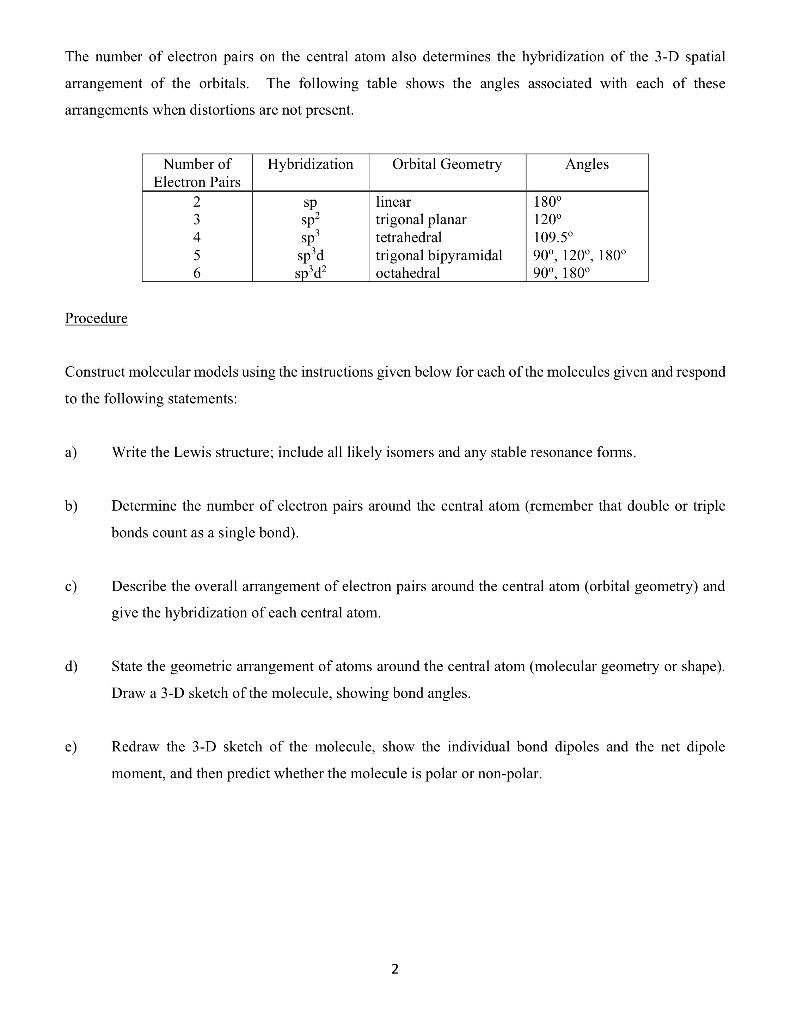 Solved EXPERIMENT 12 CHEMICAL BONDING (MOLECULAR MODELS) | Chegg.com