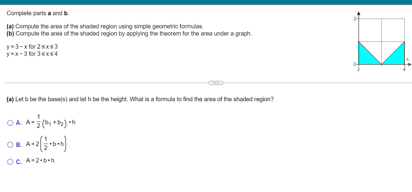 Solved Complete Parts A And B.(a) ﻿Compute The Area Of The | Chegg.com