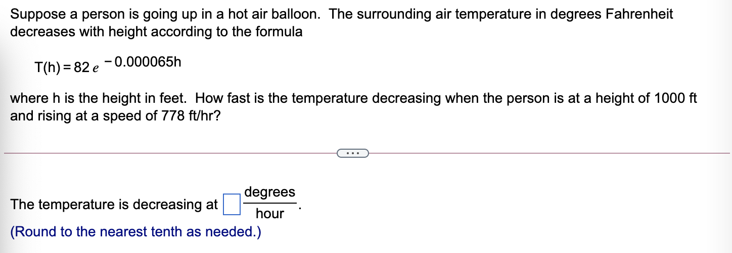 Solved Suppose A Person Is Going Up In A Hot Air Balloon. | Chegg.com