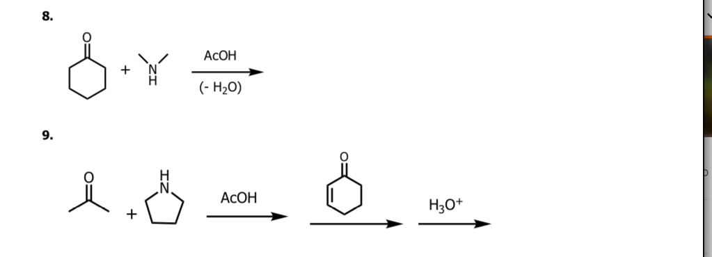 Solved 8. Acoh + (- Hqo) 9. Acoh H30+ + 