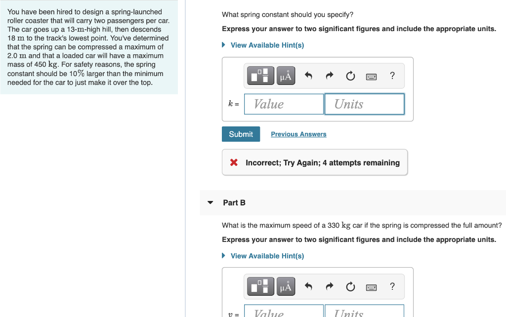 Solved What spring constant should you specify? Express your