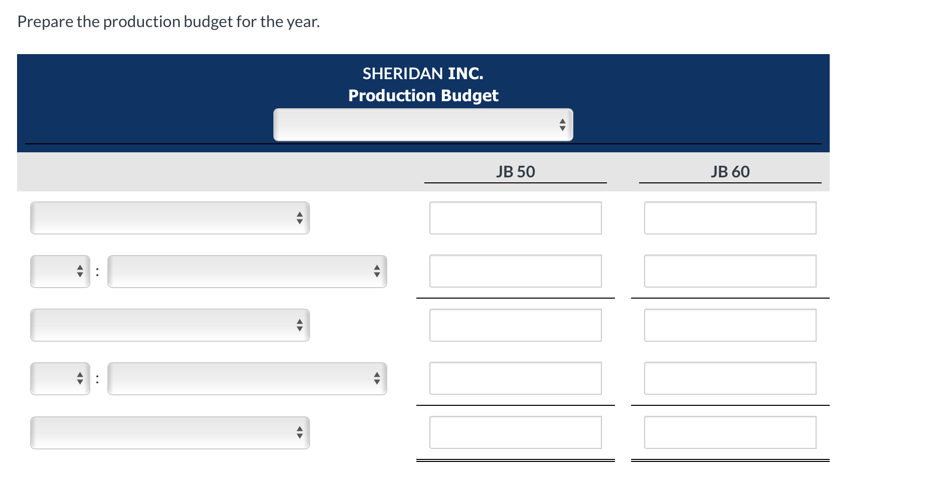 Solved Sheridan Inc. is preparing its annual budgets for the