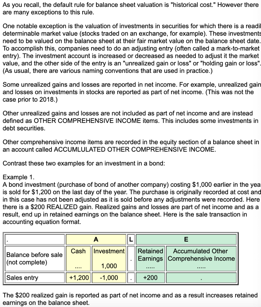 Solved As you recall, the default rule for balance sheet | Chegg.com