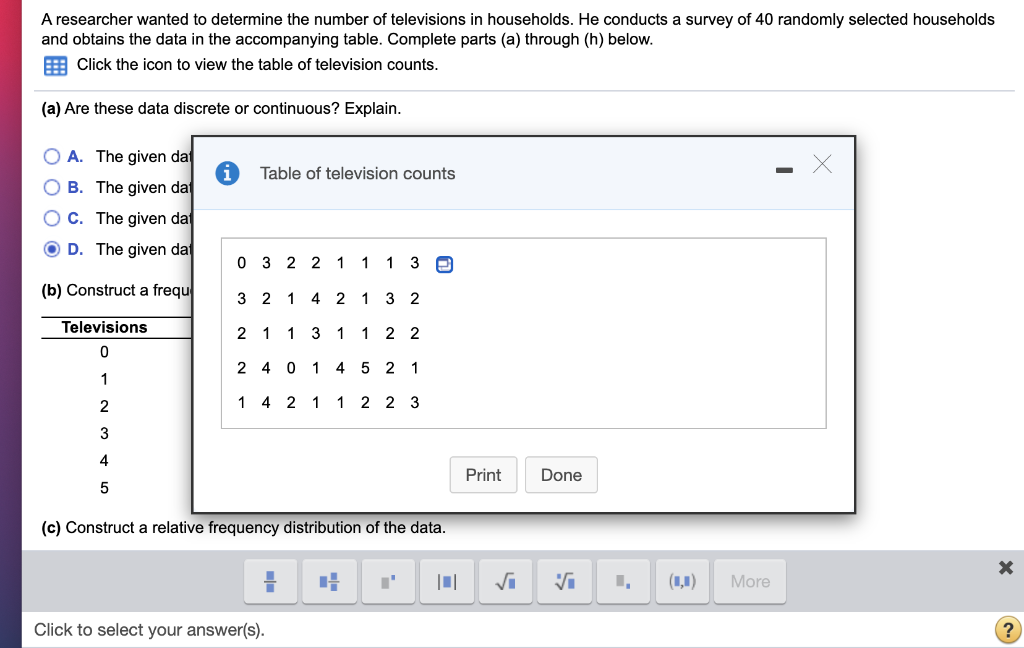 Solved A researcher wanted to determine the number of | Chegg.com