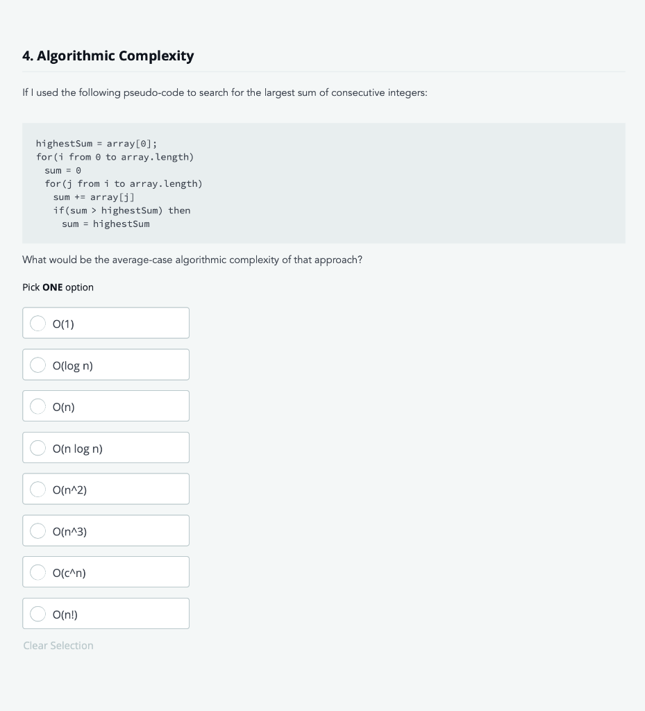 (Solved) : 4 Algorithmic Complexity Used Following Pseudo Code Search ...