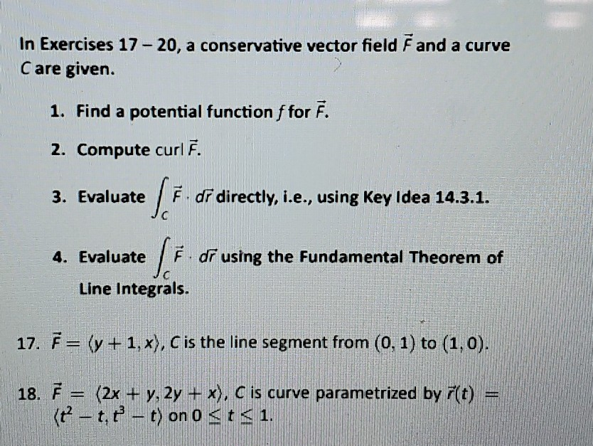 In Exercises 17 A Conservative Vector Field Chegg Com