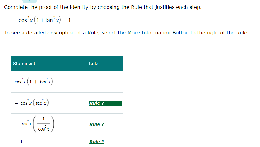 Solved Complete the proof of the identity by choosing the | Chegg.com