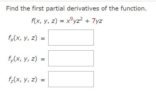 Solved Find the first partial derivatives of the function. | Chegg.com