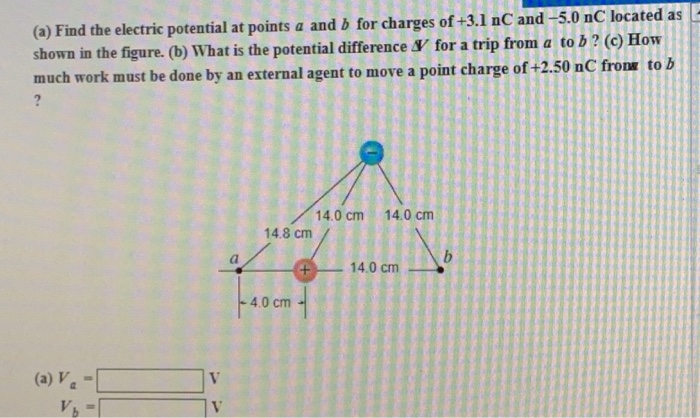 Solved (a) Find the electric potential at points a and b for | Chegg.com