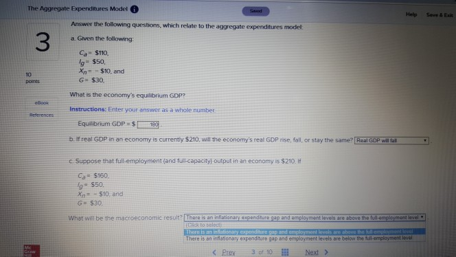 Solved The Aggregate Expenditures Model Help Save & Answer | Chegg.com