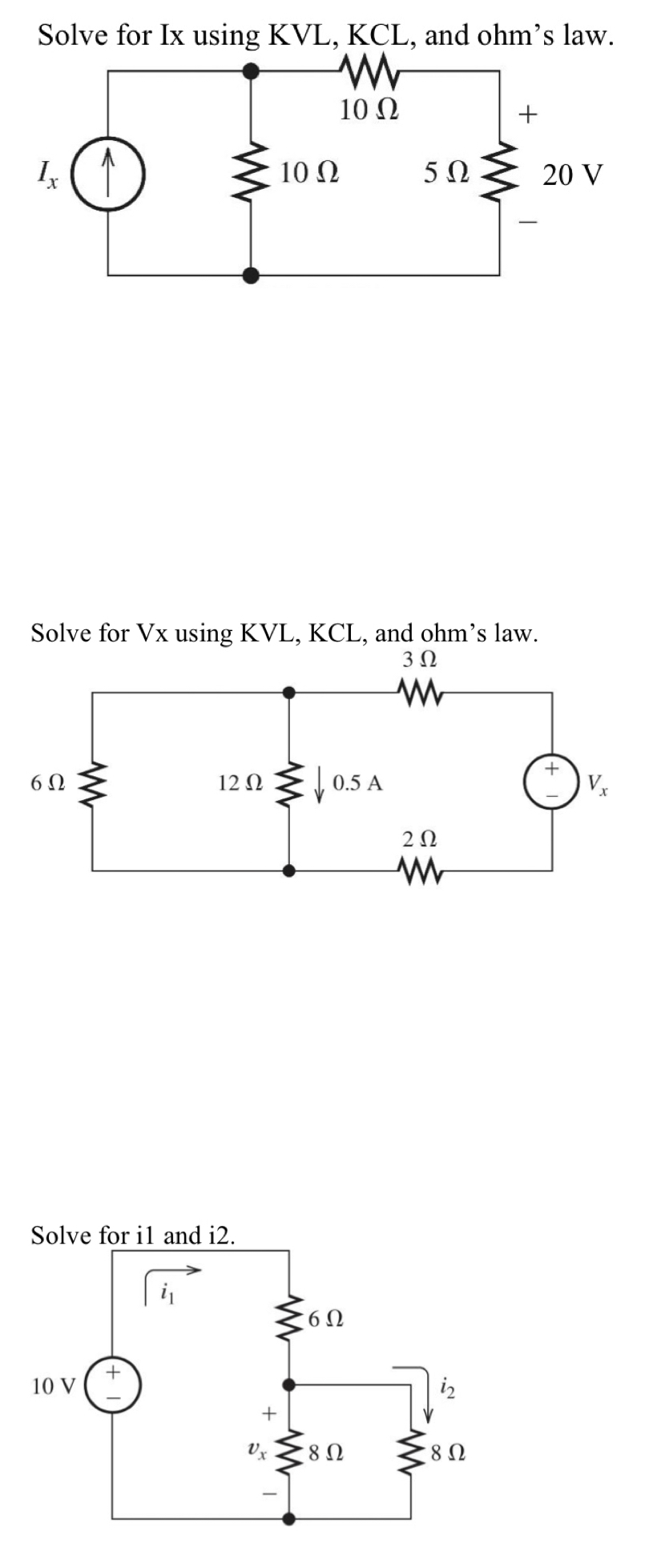 Solved Solve For Ix Using Kvl Kcl And Ohms Law Solve For