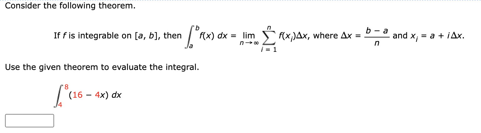 Solved Consider the following theorem. If f is integrable on | Chegg.com