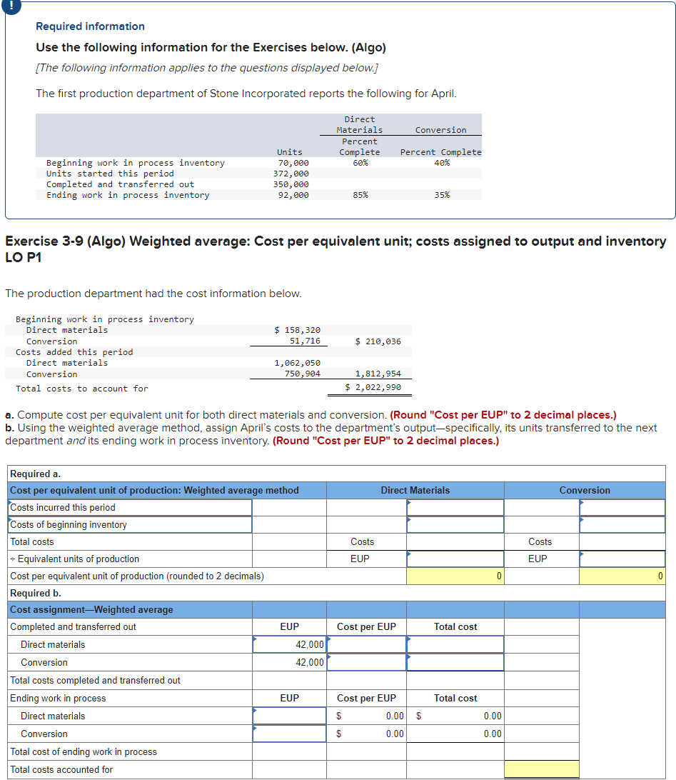 Solved Required information Use the following information | Chegg.com