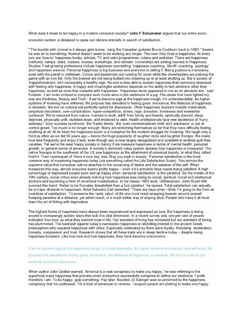 Read The Happiness Conspiracy What Does It Mean To Chegg Com Read The Happiness Conspiracy What Does It Mean To Chegg Com