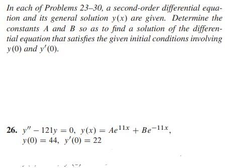 Solved In each of Problems 23-30, a second-order | Chegg.com