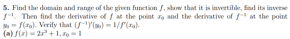 Solved 5. Find the domain and range of the given function f, | Chegg.com