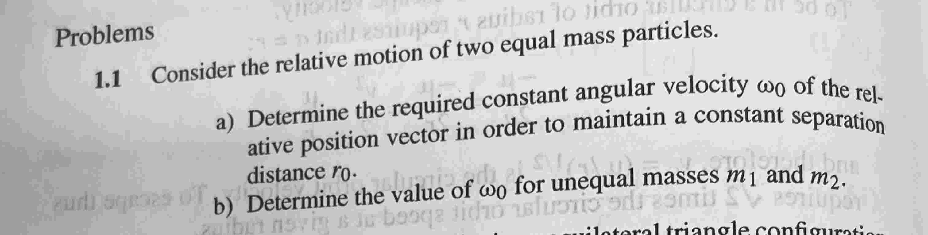 Solved Problems1.1 ﻿Consider the relative motion of ﻿two | Chegg.com
