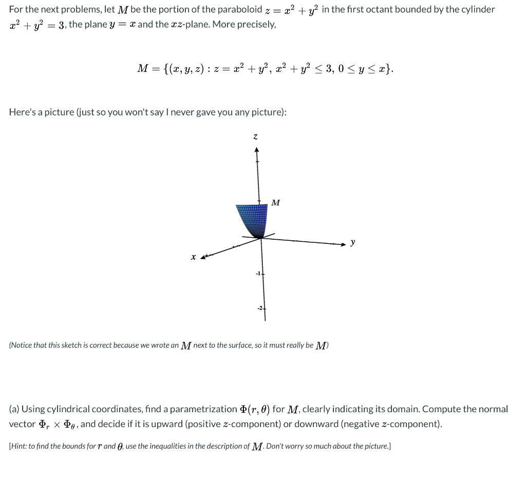 Solved For The Next Problems Let M Be The Portion Of The Chegg Com