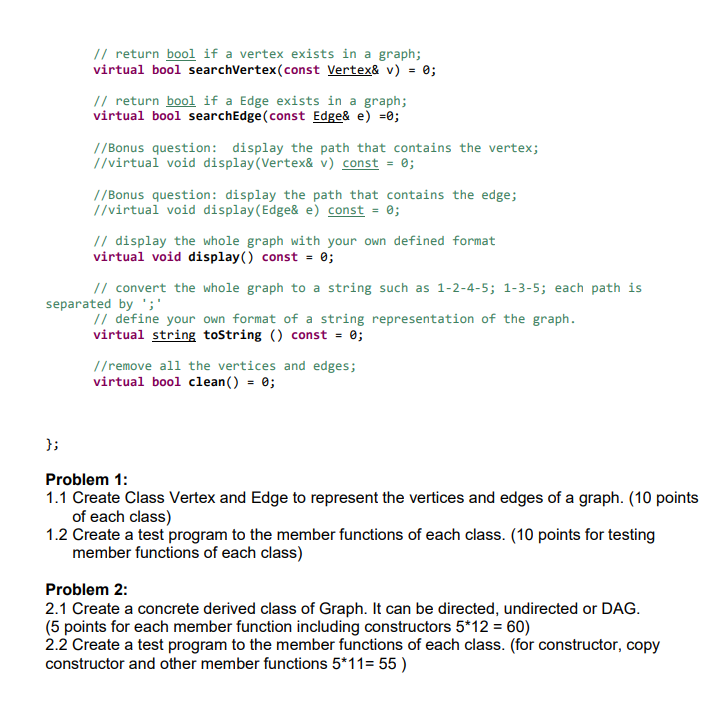 Solved Problem statement A Graph is formally define as | Chegg.com