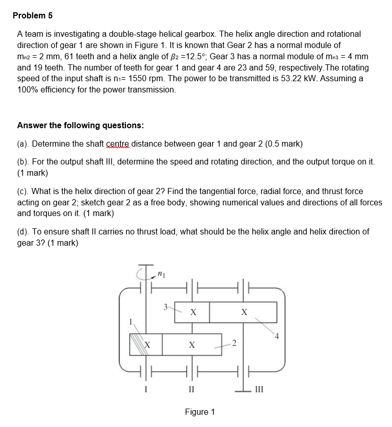 Solved A team is investigating a double-stage helical | Chegg.com