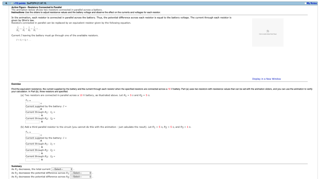 Solved Active Figure- Resisters Connected in Parallel The | Chegg.com