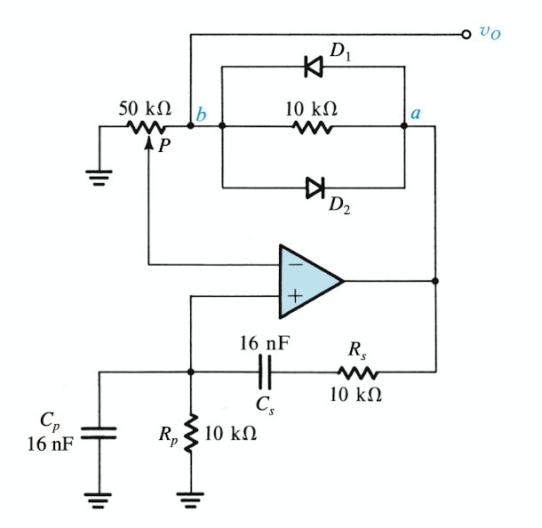 Solved D, κό 50 kΩ b 10 kΩ a AP = A D2 + Rs 16 nF HE C, , R, | Chegg.com