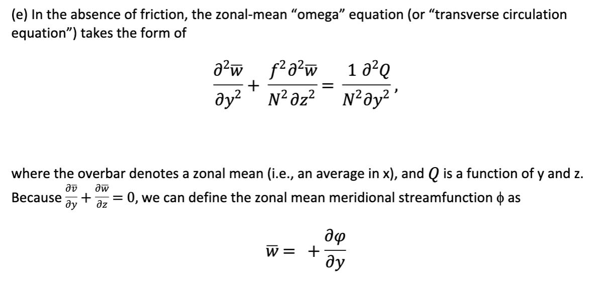 Solved e In the absence of friction the zonal mean Chegg